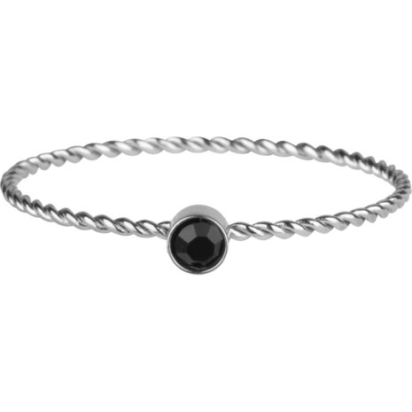 Charmins Twisted Birthstone Ring Black Cristal R948