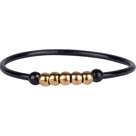 R941 Palm Small Black & Gold Steel
