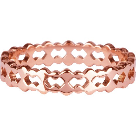 R910 Double trouble Roségoldplated steel Ring