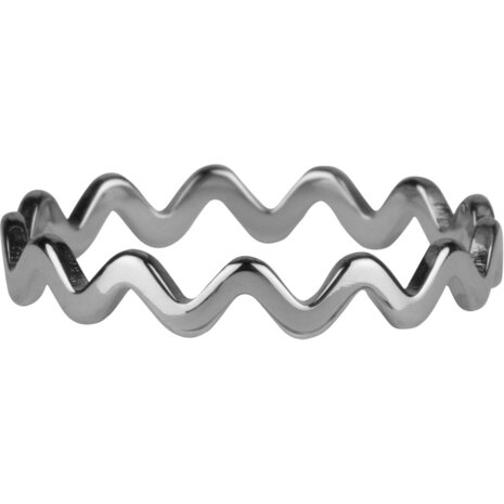 Charmin’s stapelring R0902 Platte Wave Staal