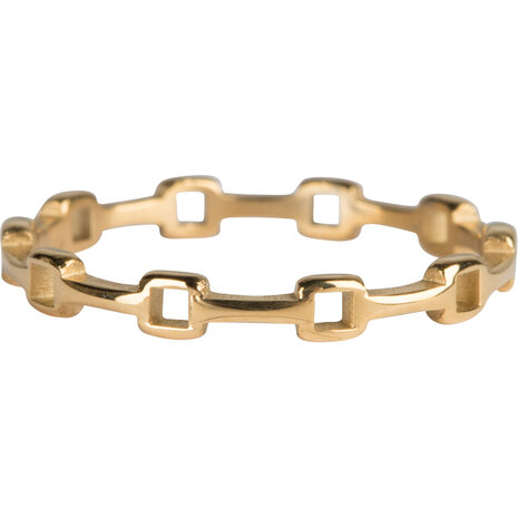 Charmin’s goudkleurige stapelring R821 Cool junction goldplated staal