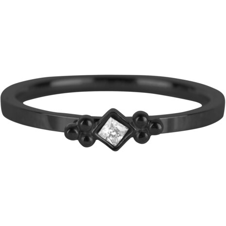 R630 Royal Square Black Steel Crystal CZ