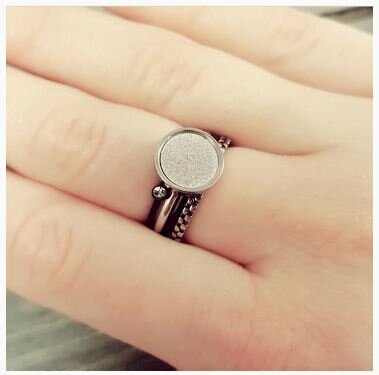 Charmin's Ring Zwart Staal Rond Smal 1MM R372