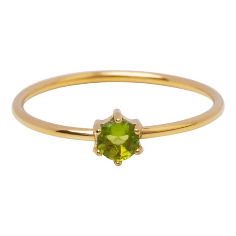 Bague Charmin's dorée ronde en cristal vert clair R1710 – Fresh Smile