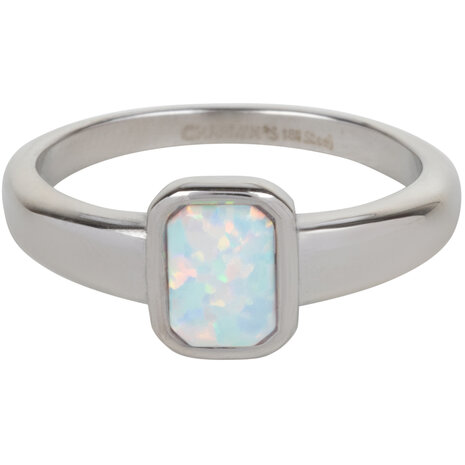 Charmin’s Zegelring Opaal Staal Vierkant R1177