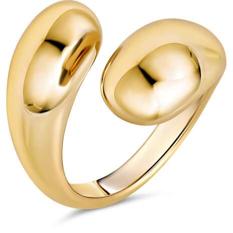 Bague épaisse couleur or Charmin avec extrémités rondes ouvertes en acier R1840 – Aérienne et élégante