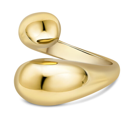 Bague épaisse couleur or Charmin avec extrémités rondes ouvertes en acier R1840 – Aérienne et élégante