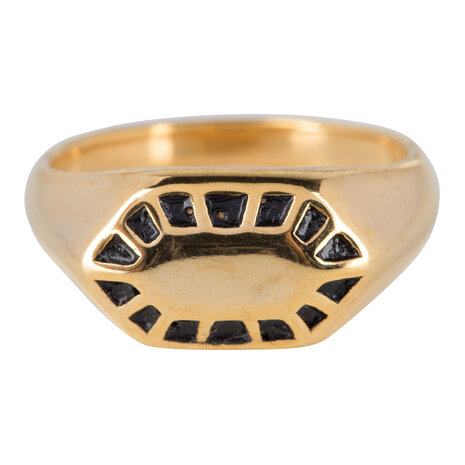 Charmin’s goudkleurige stapelring R674 Fancy Seal goldplated staal