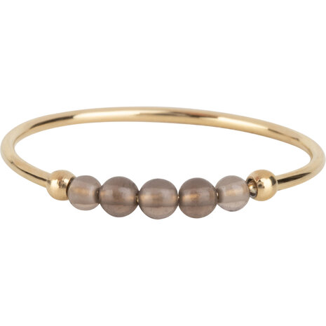 Charmin's Anxiety Ring Rookkwarts Edelsteen Kraal Staal R1331