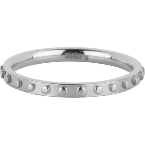 Charmin's Stalen Bolletjes Fidget Ring R1627 – Rust en Stijl