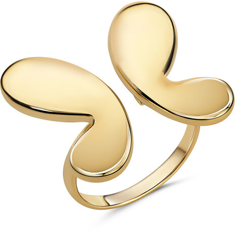 Charmin's goldfarbige Chunky Ring mit einem abstrakten Schmetterling R1858 &ndash; Elegant und schick