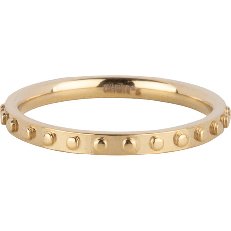 Charmin's Goudkleurige Stalen Bolletjes Fidget Ring R1628 &ndash; Fijn en Kalmerend