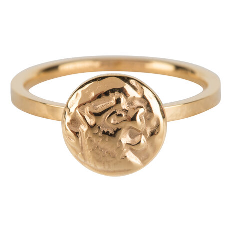 Charmin&rsquo;s goudkleurige stapelring R629 Coin of power goldplated staal