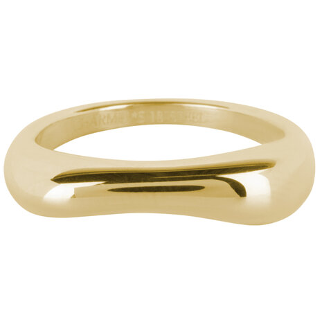 Charmin's Goudkleurige Ring Zacht Gewelfd en Afgeronde Bollen Staal R1371