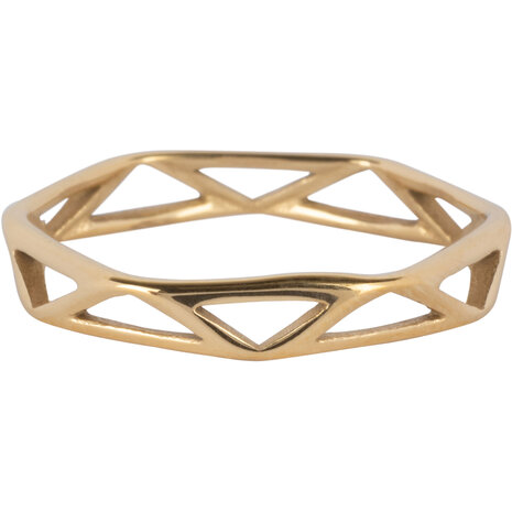 Cha&icirc;ne en acier Charmin &agrave; maillons triangulaires dor&eacute;s R1407