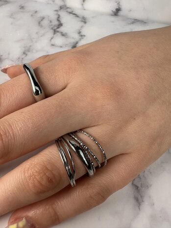 Charmin's Trinity Schmaler Drehender Angst-Fidget-Ring Stahl Schmal R1629