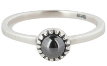 Charmin&amp;#8217;s  stapelring zilver R297 Hematite 'Natural Stone'