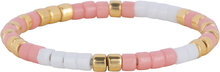 Charmin&#039;s Miyuki Beads Gold White Roze Anxiety Fidget Ring R1536