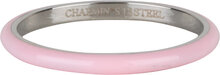 Charmin&rsquo;s Licht Roze Emaille Edelstaal Stapelring - Tijdloze Elegantie R1613