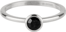 Charmin&#039;s Bague d&#039;Extension Pierre Ronde Cristal Noir 4mm Acier R1020
