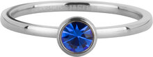 Bague Charmin Pierre de Naissance Septembre Bleu Fonc&eacute; Cristal Acier Iconique R1603