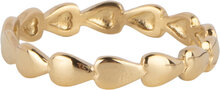 Charmin&#039;s Goudkleurige Ring met Subtiele Gevulde Hartjes Staal R1650 &ndash; Moderne Liefde