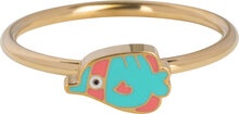 Bague enfant KIDZ en acier dor&eacute; avec poisson clown KR217 - Ludique et joyeuse