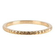 Charmin&rsquo;s goudkleurige stapelring R742 Half Nefertiti Staal goldplated staal
