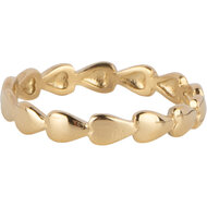 Charmin&#039;s Gold-Colored Ring with Subtle Filled Hearts Steel R1650 &ndash; Modern Love