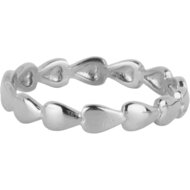 Charmin&#039;s Ring met Subtiele Gevulde Hartjes Staal R1649 &ndash; Moderne Liefde