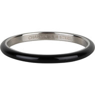 Charmin&rsquo;s Zwarte Emaille Stapelring van Edelstaal &ndash; Een top keuze R1618