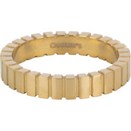 Charmin&#039;s Goudkleurige Ring met Geslepen Rechthoekjes en Matte Details R1546 &ndash; Modern en Architectonisch