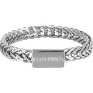 Charmin&rsquo;s Fijn Gevlochten Ring Met Plaatje 3MM Staal R1489