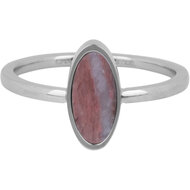 Charmin&#039;s Signet Ring with Oval Pink Rhodonite Gemstone R1283