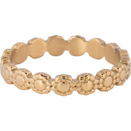 Charmin&rsquo;s Ring Vintage bewerkte Rondjes Goudkleurig Staal R1249