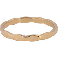 Charmin's Ring Origami Ruit Goudkleurig Staal R1239