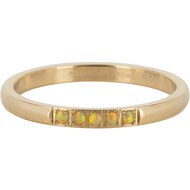 Charmin&#039;s Goudkleurige M&eacute;moire Ring Gele Opalen Staal R1132 &ndash; Stralend en Elegant