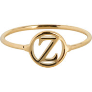 Charmin&#039;s Open Ronde Zegelring Vergulde Initialen R1121 Letter Z