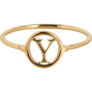 Charmin&#039;s Open Ronde Zegelring Vergulde Initialen R1121 Letter Y