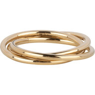 Charmin&#039;s Trinity Rolling Anxiety Fidget Ring Goudkleurig Smal R1644 