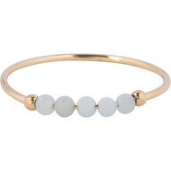 Charmin&#039;s Anxiety Ring NaturalStones Amazoniet Beads Goudkleurig R1325