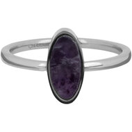 Charmin&#039;s Oval Signet Ring with Amethyst Gemstone Steel  R1285