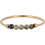 Charmin&#039;s Anxiety Ring NaturalStones Afrikaans Turkoois Beads Goudkleurig R1196