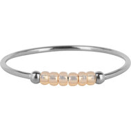 Charmin&#039;s R1144 Anxiety Ring Palm Soft Peach Beads Steel