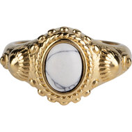 Charmin's Zegel Ring R1056 White Howlite ion-goldplated