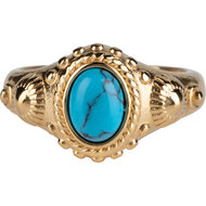 Charmin's Zegel Ring R1055 Turkoys Howlite ion-goldplated