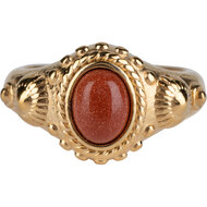 Charmin's Zegel Ring R1054 Brown Goldstone ion-goldplated