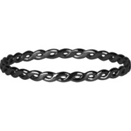 Charmin&rsquo;s gevlochten ring R1012 Curvy Tiny Chain Black Steel