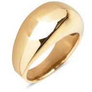 Charmin&#039;s Gold-Colored Chunky Ring with Round Shape Steel R994 - Full and Feminine