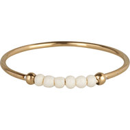 Anxiety Ring Palm White Beads Goldplated R989/KR115 